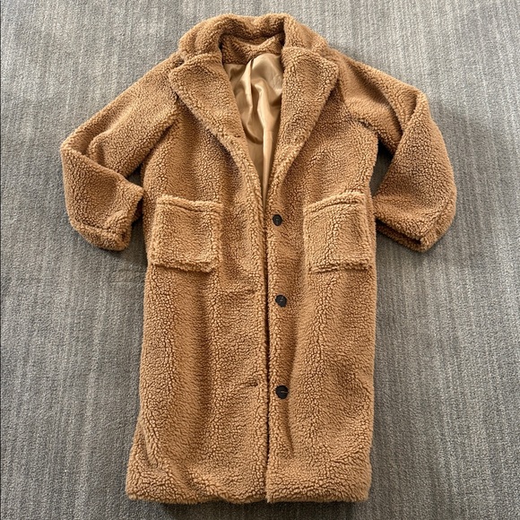 Button Front Faux Fur Coat - Picture 2 of 10